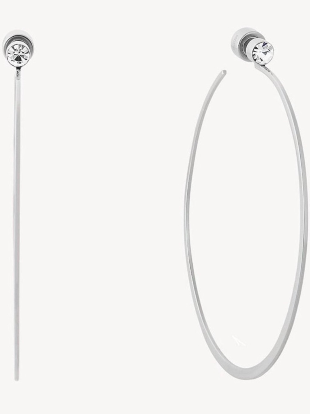 Michael Kors Silver-Tone Crystal Hoop Earrings – New
